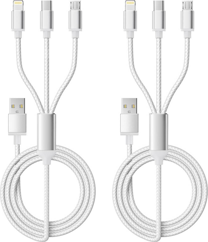 Yosou Multiple USB Charger Cable 2 Pack 1.2M