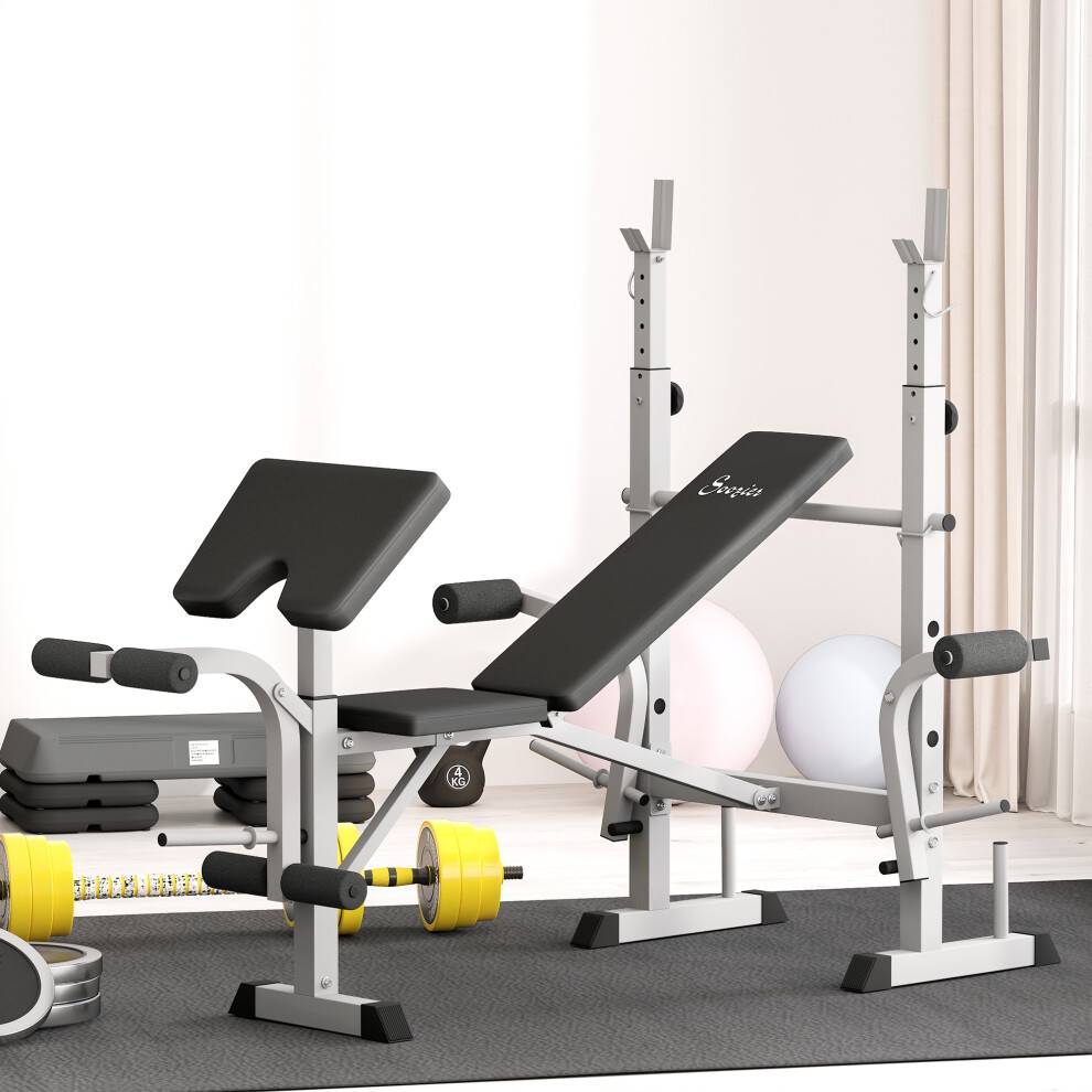 Homcom adjustable weight bench Homcom Adjustable Weight Bench with Squat Rack