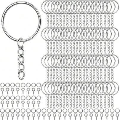 Shein Key Chain Rings With Chain And 100Pcs - Multicolor