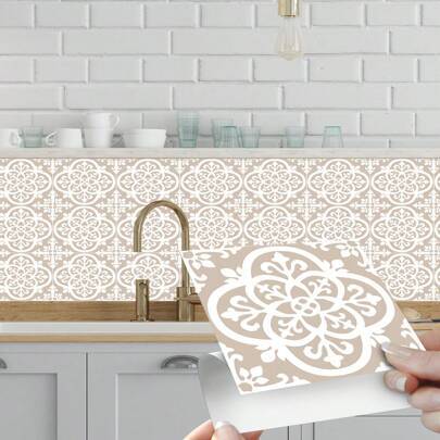 Shein 10pcs Floral Pattern Kitchen Sticker Window Film