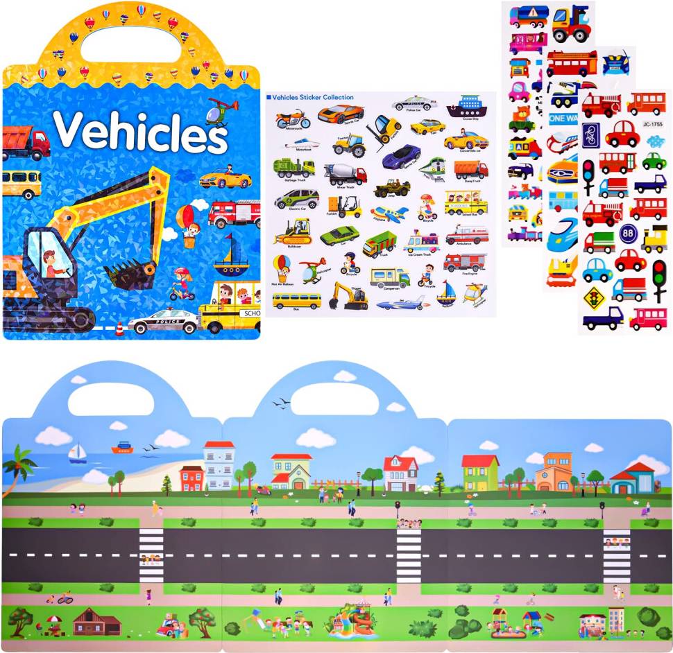 Reusable 3D Puffy Sticker Book 88 Pcs