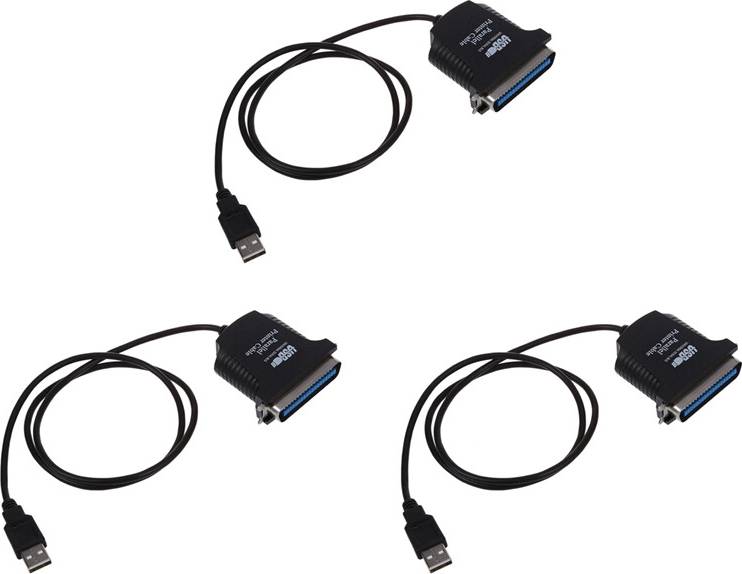 Tlily 3X USB to Parallel 36 Pin Printer Cable