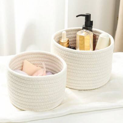 Shein Small Rope Woven Desktop Storage Basket