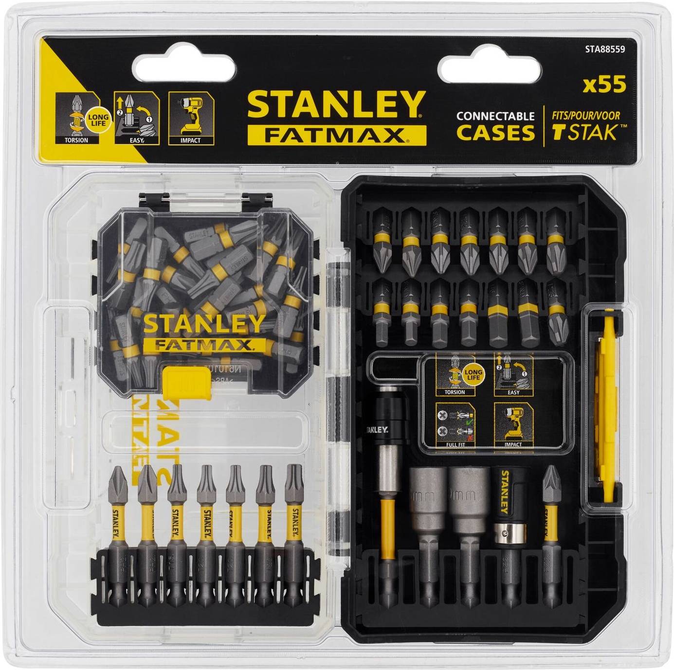 Stanley Tools FatMax Connectable 55 Piece Screwdriver Set Socket Bit