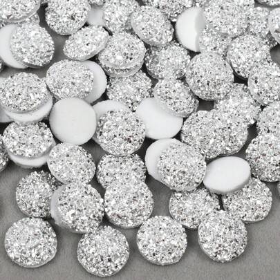 Shein 100pcs Natural Stone Pattern Resin Rhinestones