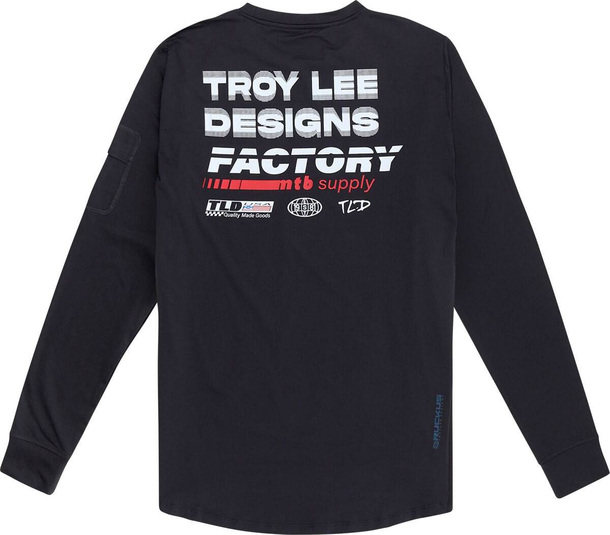 Troy Lee Designs Ruckus Long Sleeve Ride Tee Carbon - Cykeltrøje