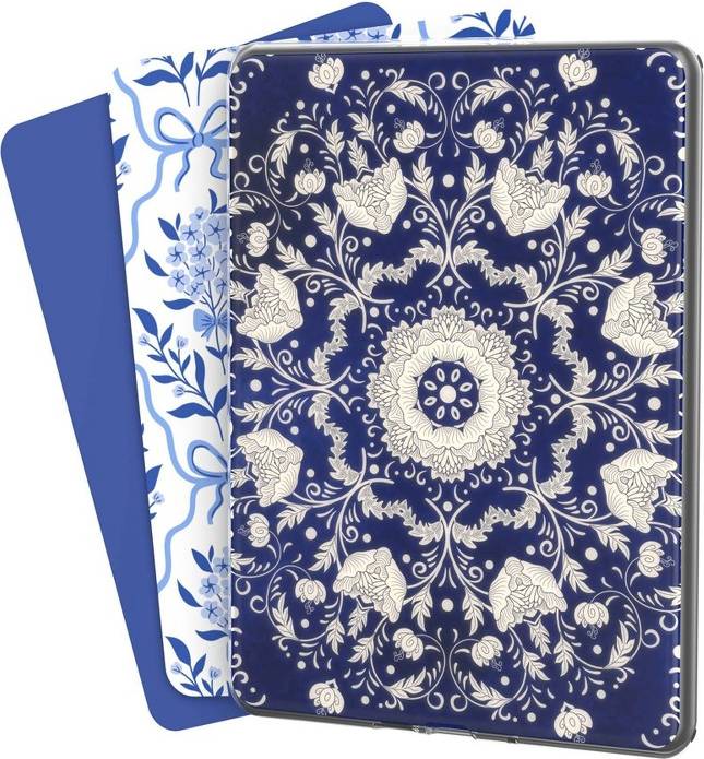 Gems Blue Pattern Inserts 7 Inch Kindle Paperwhite Gen 12 Case 3 Pack