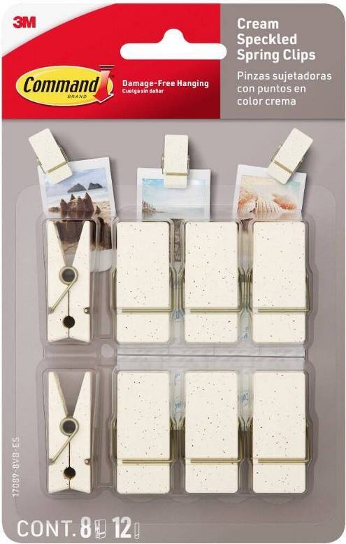 Command strips Command Spring Clips - 8 Clips and 12 Strips Hook & Hanger