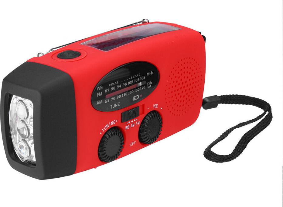AM FM NOAA Solar LED Flashlight