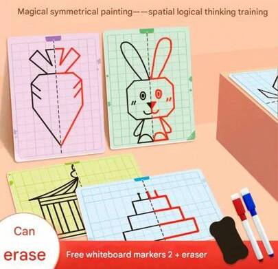 Shein 20 Symmetric Pattern Grid Drawings Set