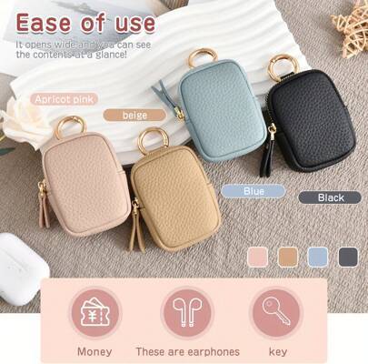 Shein Multi-Function Earphone Coin Key Pouch - Metal