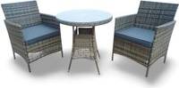 Wicker patio furniture set Outdoor Living Amazon Wicker Rattan Natural Grey Bistro Set