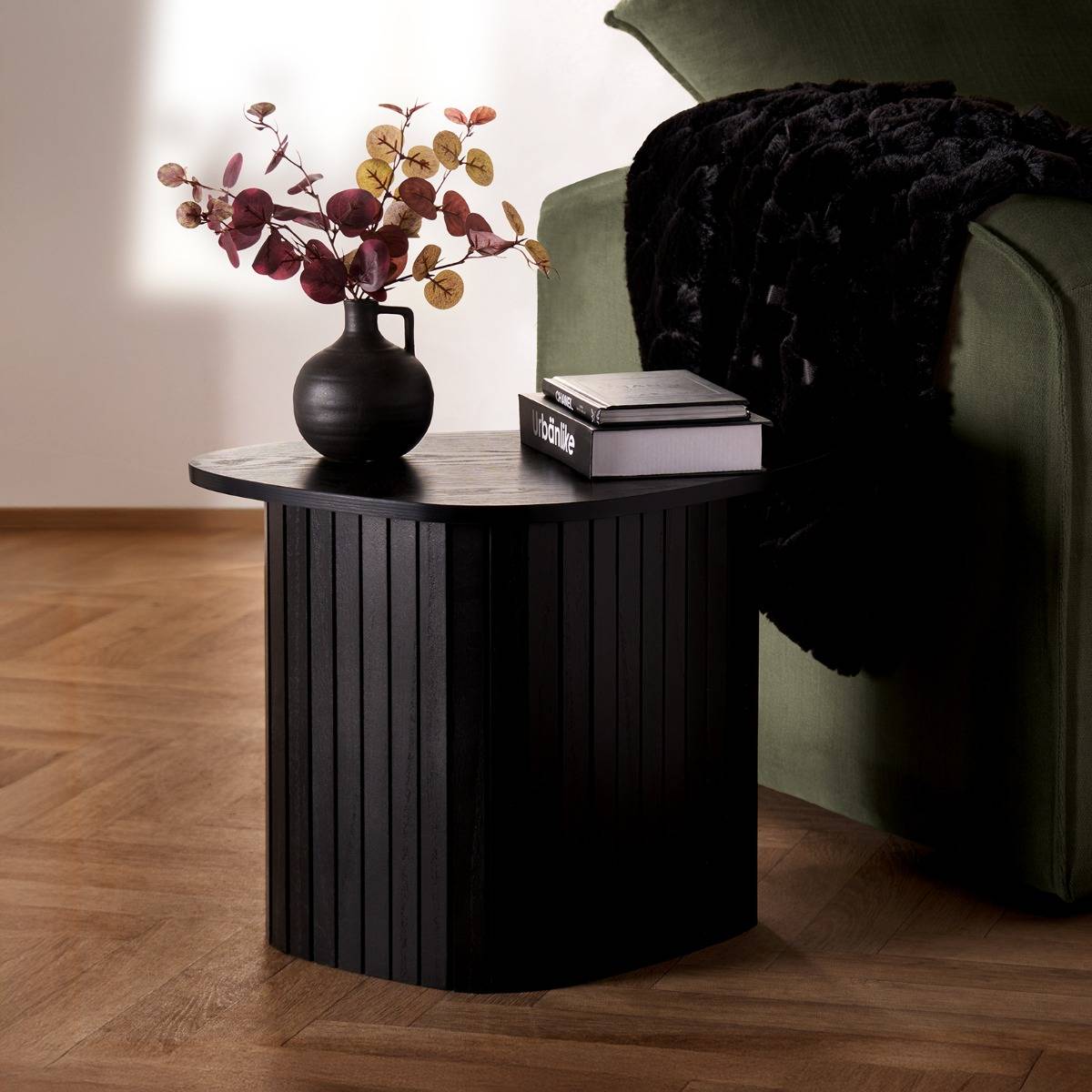 Madison Ribbed Side Black