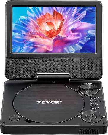 Portable dvd player with screen VEVOR Portable 7 Inch HD Swivel Display Screen