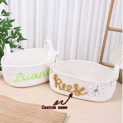 Shein Personalized Custom Name Handmade Woven Rope Storage Basket