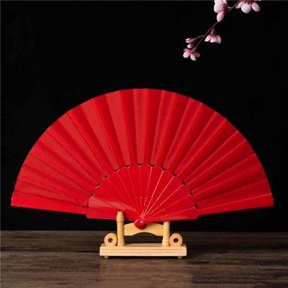 Solid Color Foldable Fan For Valentines