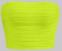 Tube top Shein Solid Ruched Mesh Tube Top
