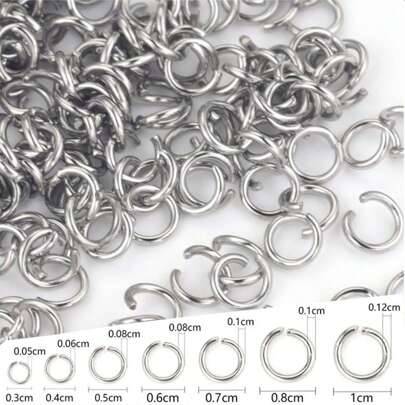 Shein 200pcs Stainless Steel Split Jump Rings
