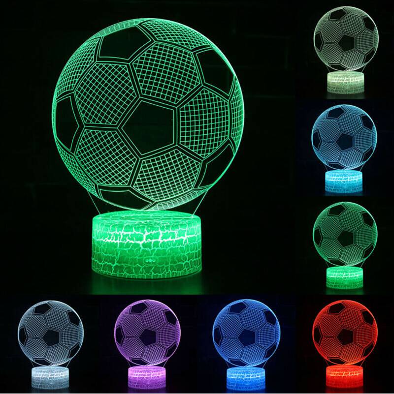 3D Football LED 7 Color Night Light