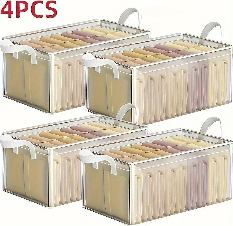 Temu 4pcs Large Foldable Boxes Storage Box