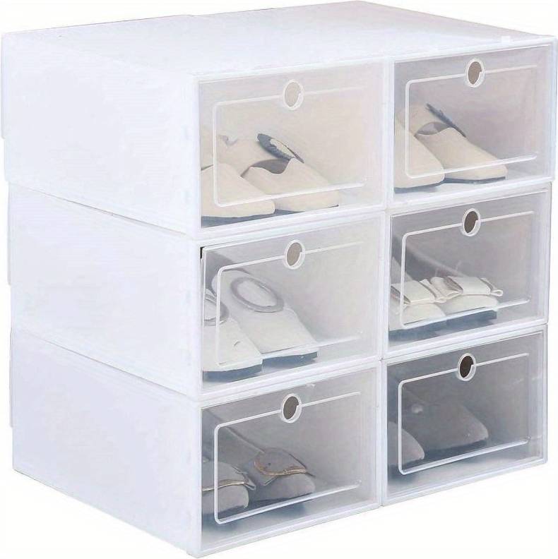 Storage boxes for shelves Temu 6pcs Foldable Box Storage Boxes Shoe Rack