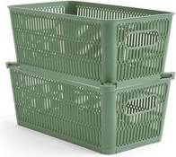 Dunelm Stacking Kitchen Storage Baskets - Green Kitchen Storage