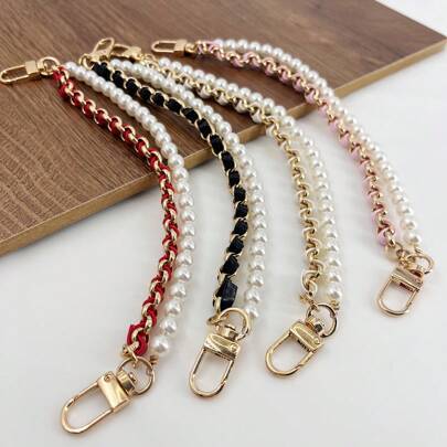 Shein Solid Color Fashionable Pearl Extender Chain