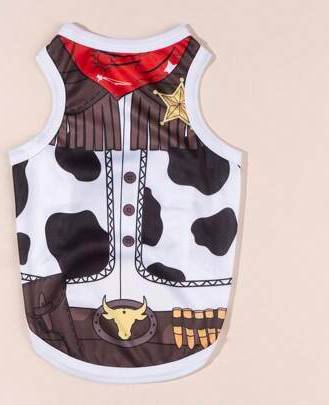 Shein Multi-Color Cute Cowboy Pattern Pet Vest