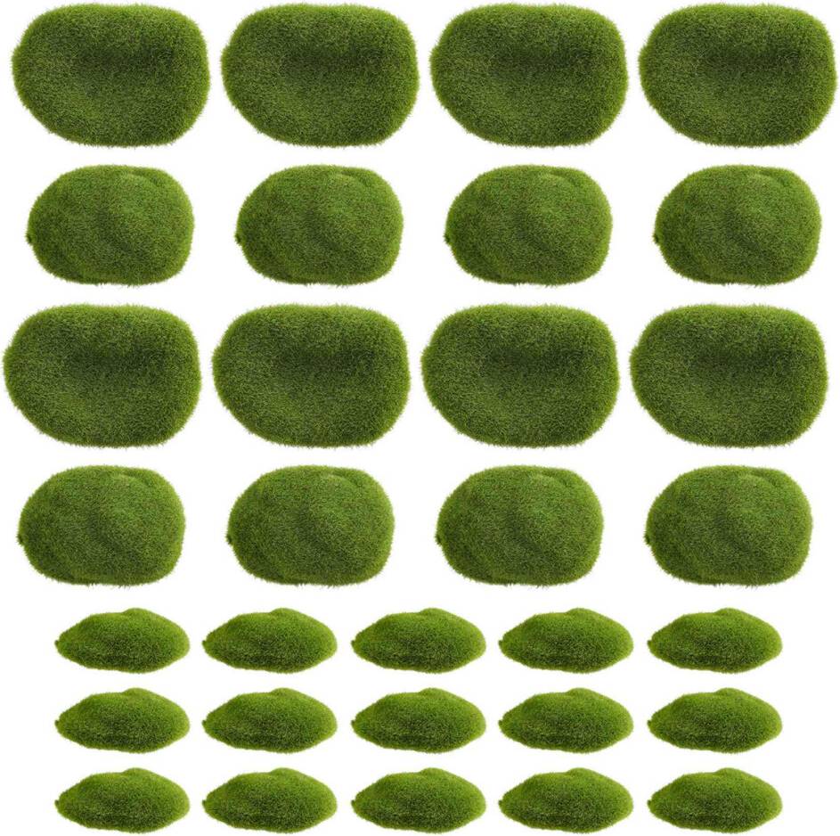 Typecat 30PCS 3 Size Moss Rocks Artificial Plant