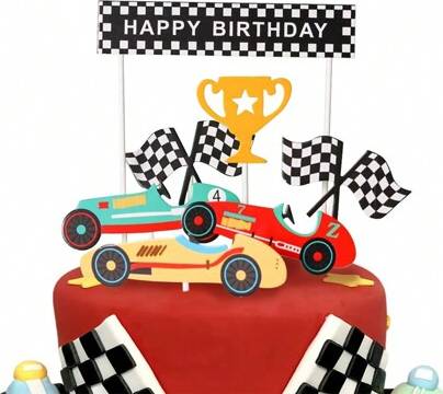 Shein 6pcs Racing Car Topper Cup Set