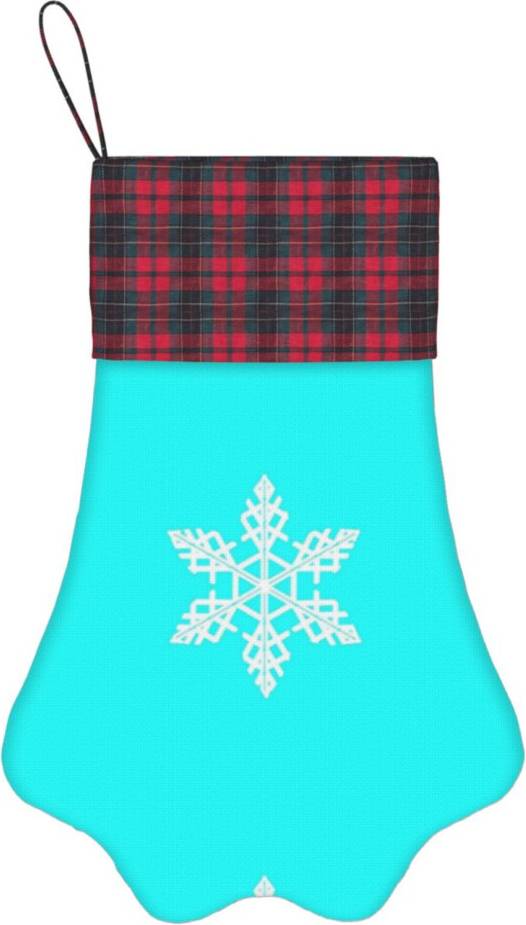 Famgem Snowflake In White On Cyan Halfdrop Stocking