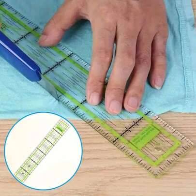 Shein Transparent Sewing Ruler Patchwork Grid Line Folding Rule