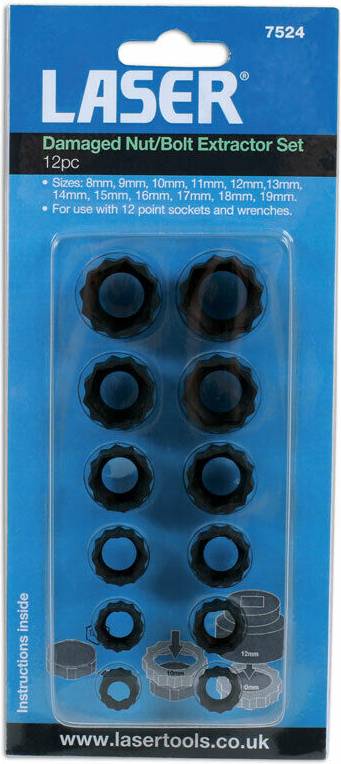 Beschädigt Mutter Extraktor Set 12pc 7524