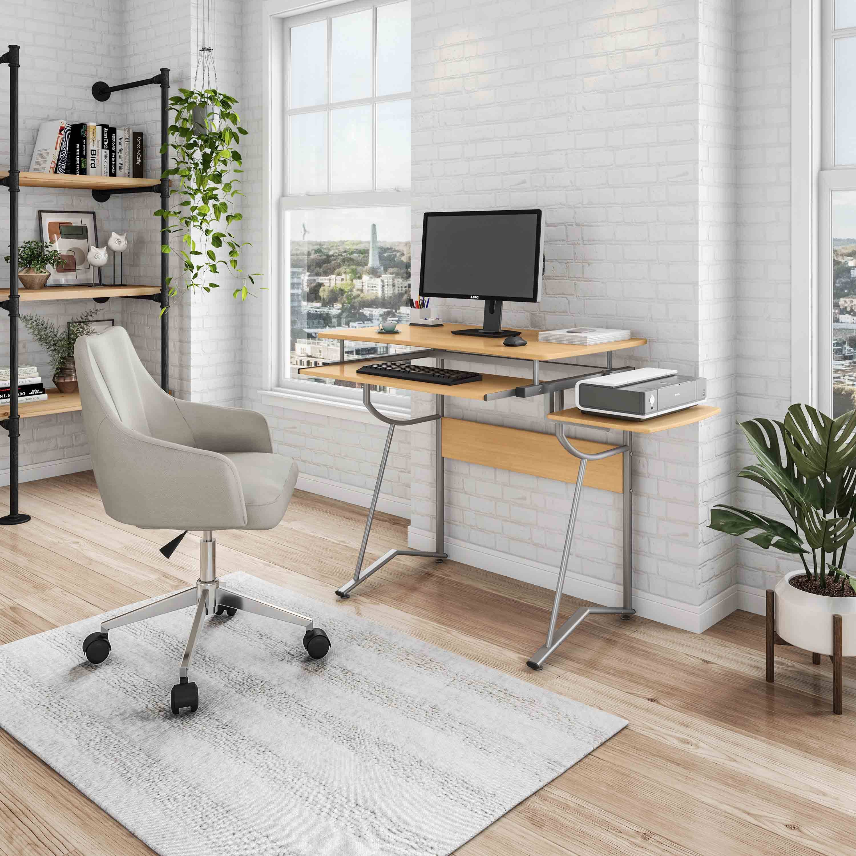 Compact computer desk LOVMOR Compact Computer Side Shelf Keyboard Panel SF-R-RTA-8336-C09 Writing Desk