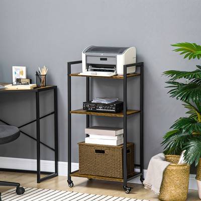 Homcom 3-Tier Printer Stand Utility Cart Rullebord