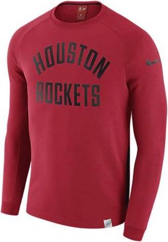 Nike Houston Rockets Alphabetic Print Crew Neck Sweatshirt - Red