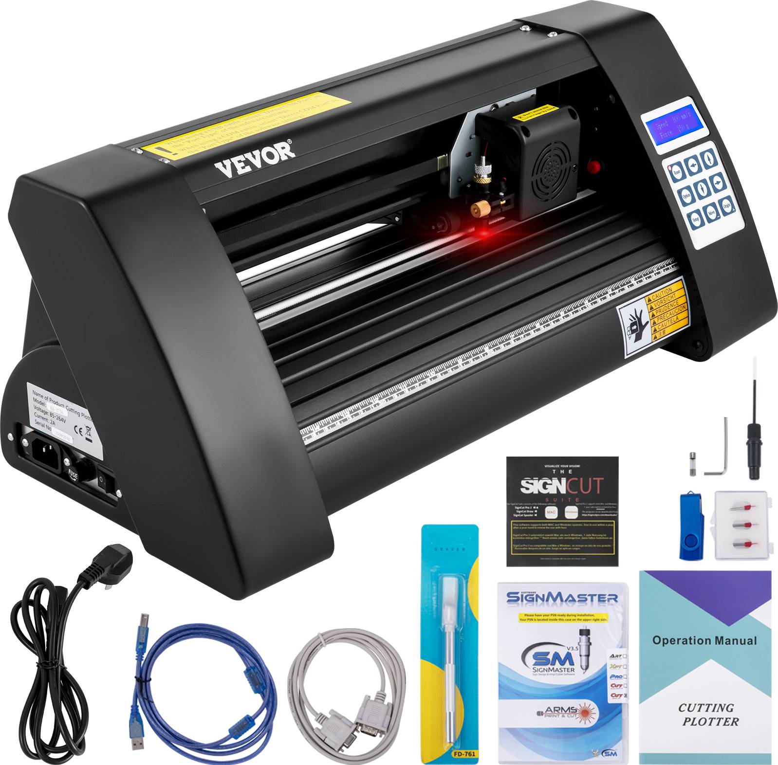 VEVOR Vinylkutter 375 mm LED Skjermplotter