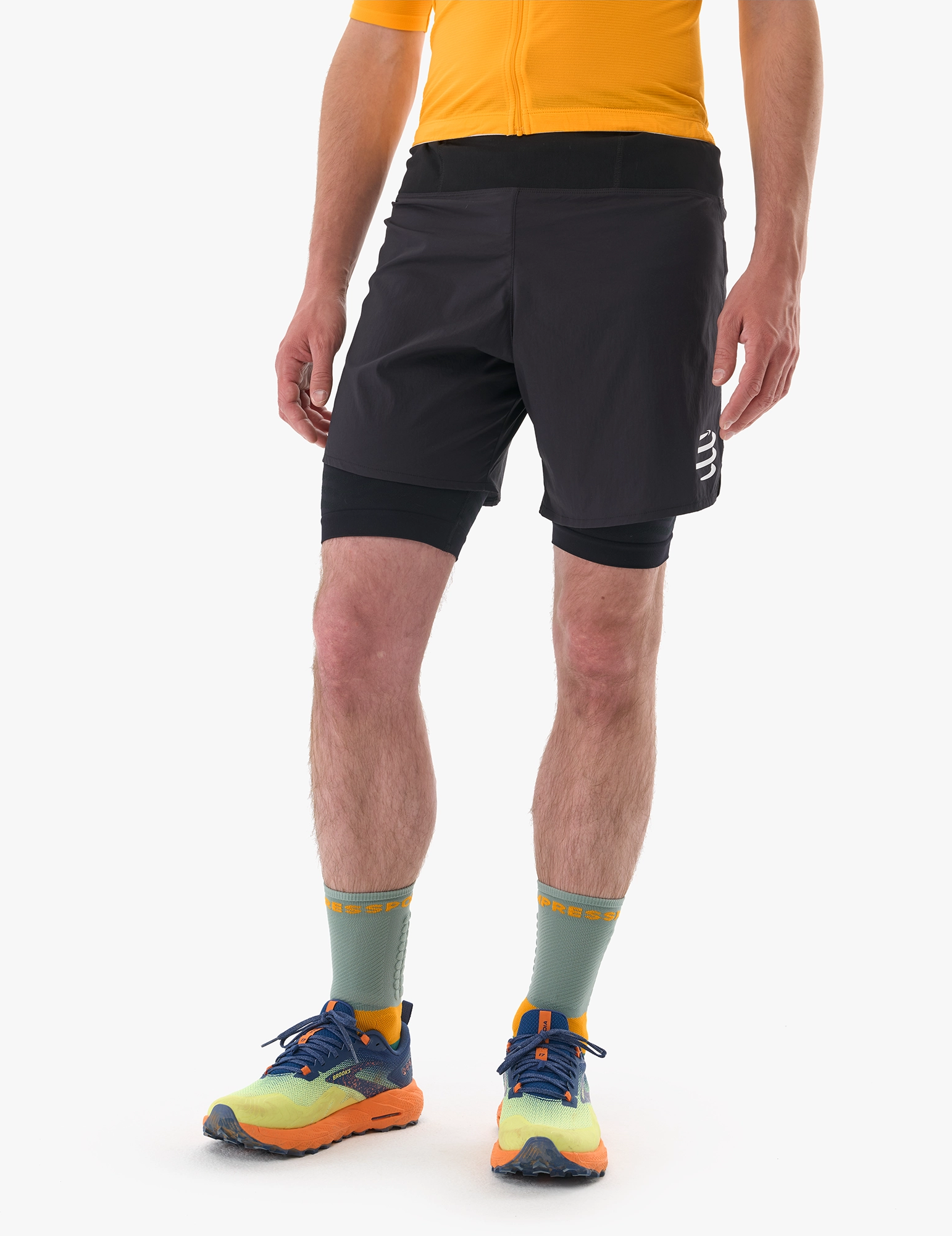 Trail Racing 2-In-1 Short De Running - Noir