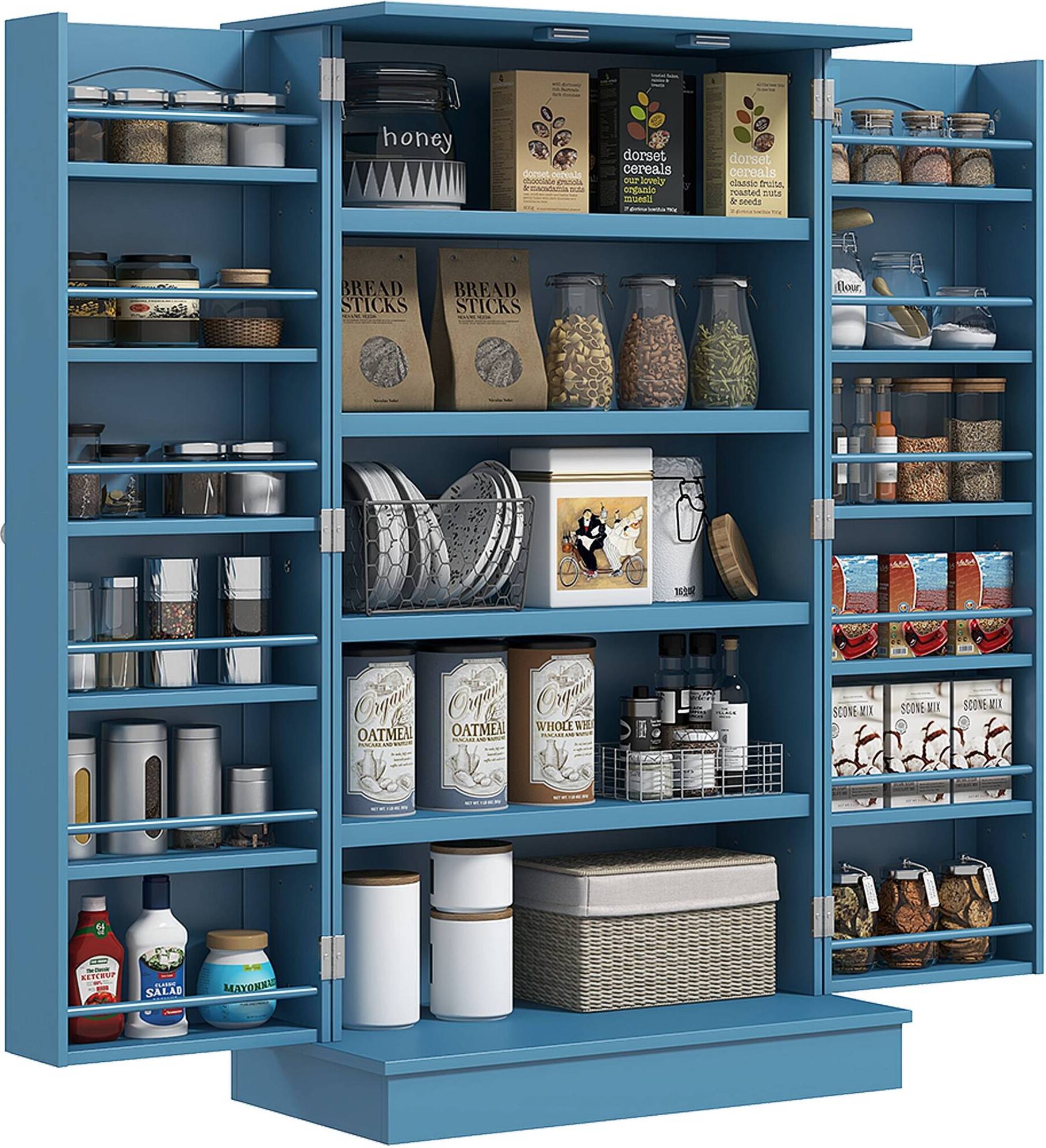 Kitchen pantry storage cabinet Homcom 41 Inch Kitchen Pantry Storage Cabinet
