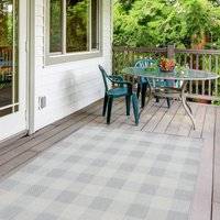 THE RUGS Checkered Design Outdoor Indoor Rug 120cm x 170cm Grey