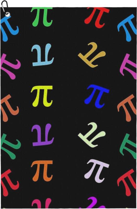WHIBOS Pi Day Colorful Pi Pattern Rainbow Golf Towel