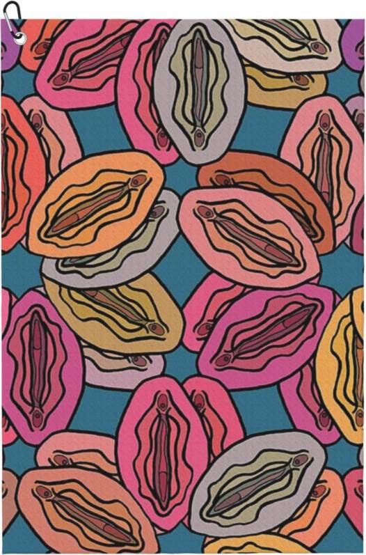 WHIBOS Vulva Colorful Blue Pattern Golf Towel