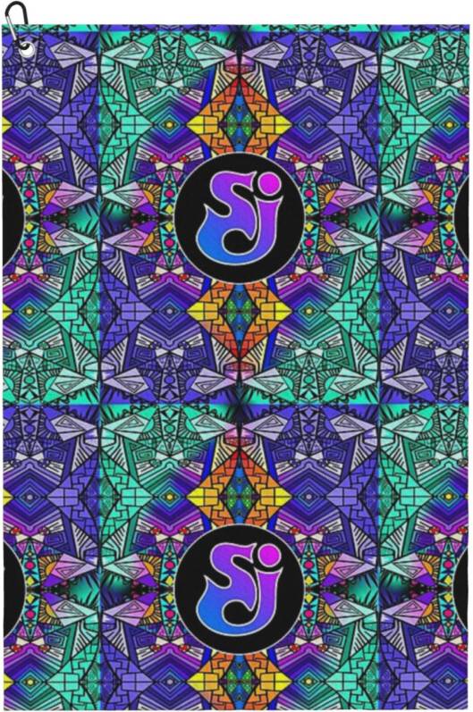 WHIBOS Trippy Pattern Golf Towel Fan