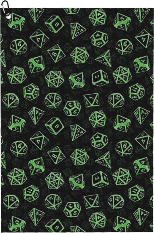 WHIBOS D20 Dice Set Pattern Golf Towel