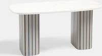 OHS Madison Ribbed Grey Marble Coffee Table