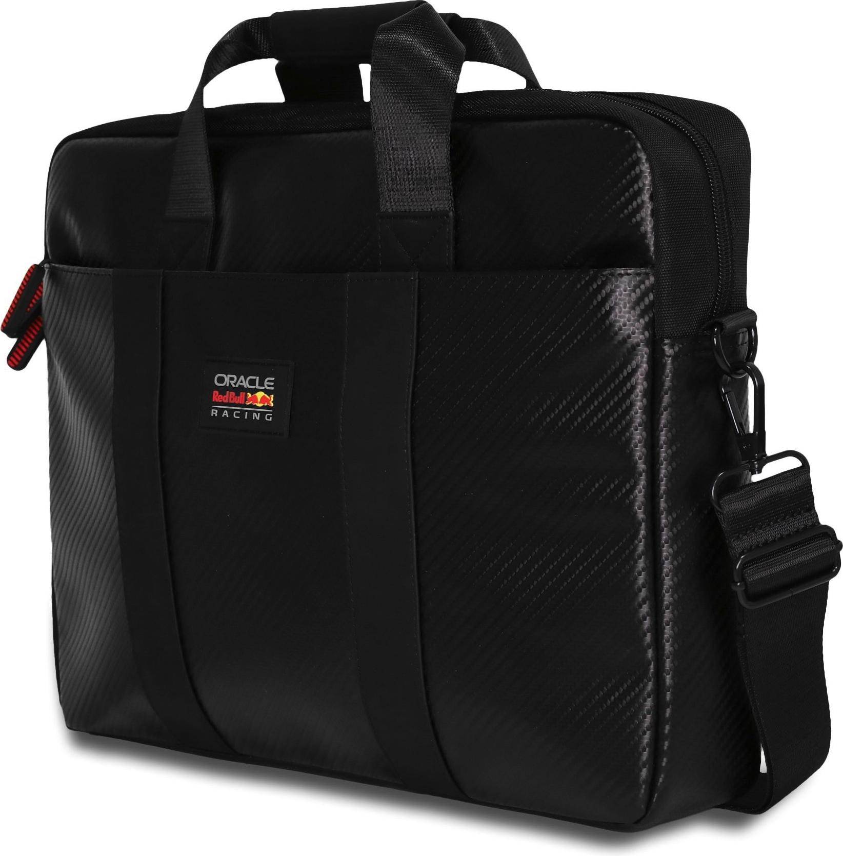 Red Bull Racing PU Carbon Laptop Computer Bag - Sort