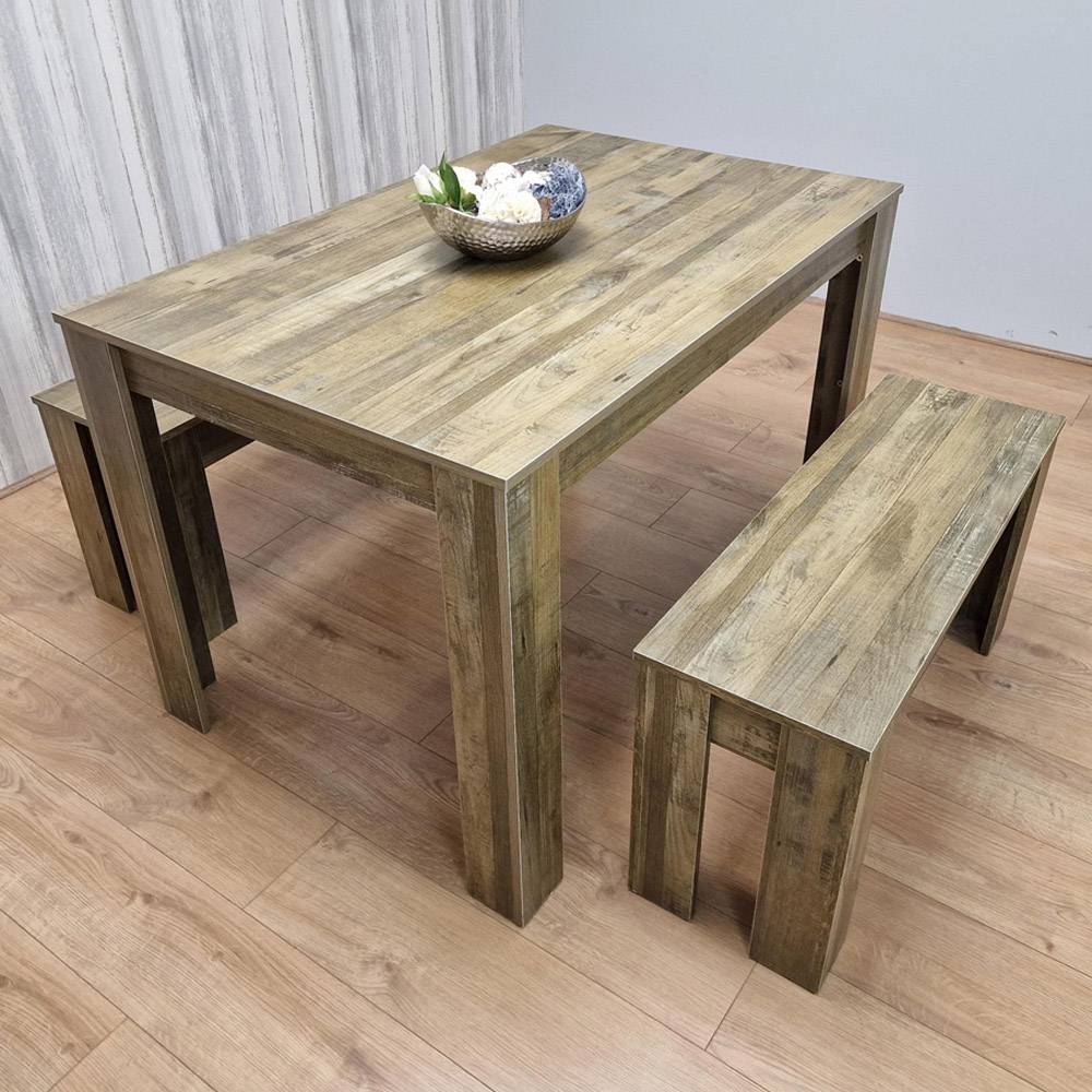 Kosy Koala 4 Seater Rustic Effect Table Dining Set
