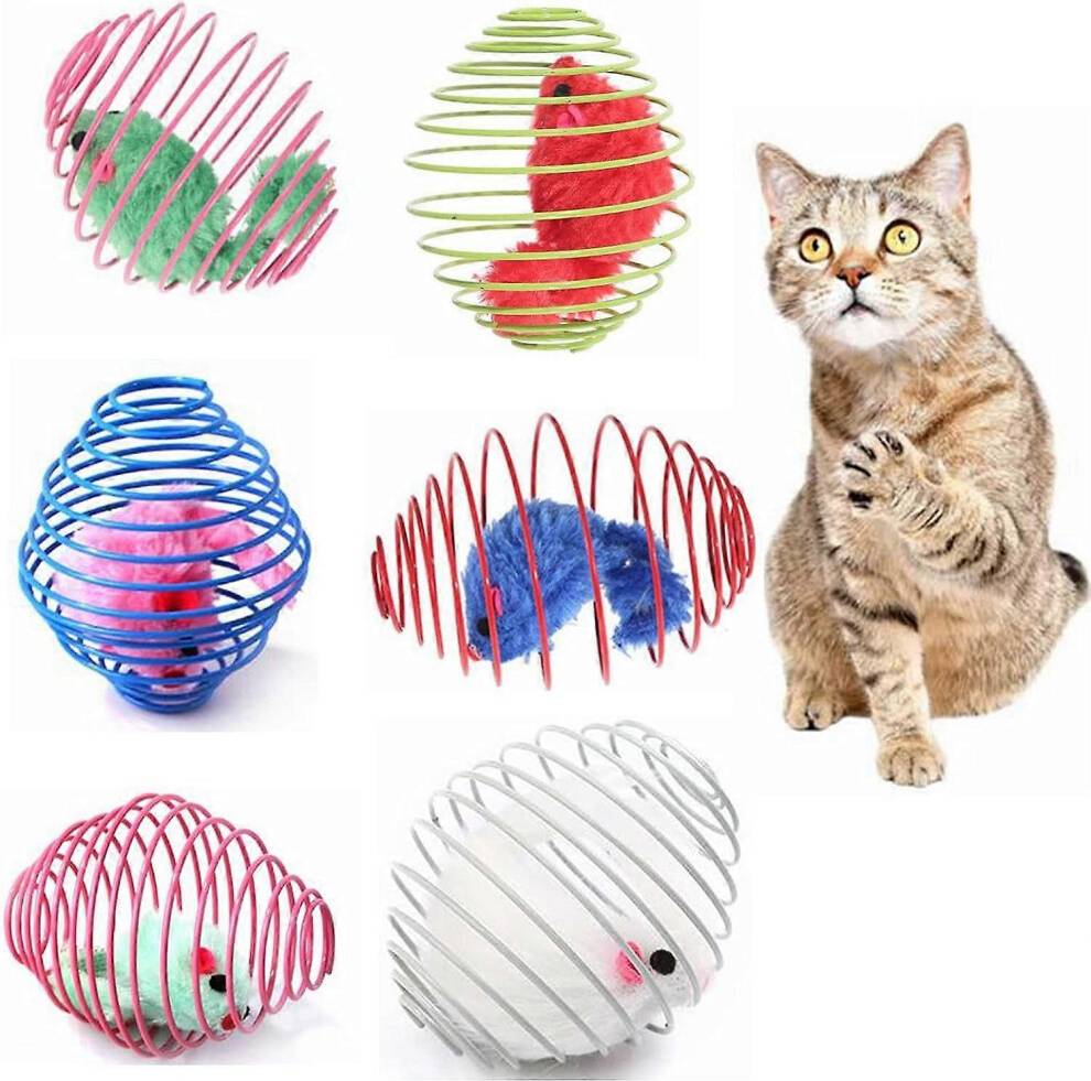 6 Pcs Stretchable Cat Spring Balls