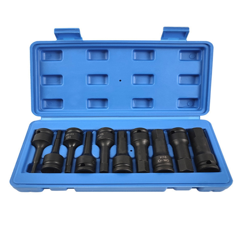 Torribaly 1/2 Inch Drive Master Impact Hex Set 10pcs Socket Bit