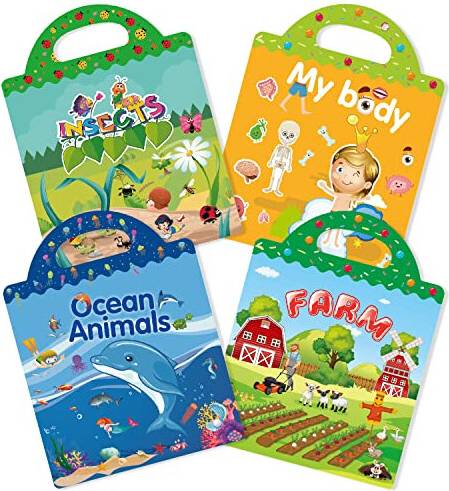 4 Pack Reusable Sticker Books